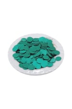 Metalize Yeşil 12 mm Yandan Delikli Plastik Pul Payet 25 Gr (Tülbent, Oya, Havlu Malzemesi)