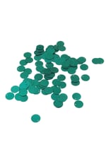 Metalize Yeşil 12 mm Yandan Delikli Plastik Pul Payet 25 Gr (Tülbent, Oya, Havlu Malzemesi)