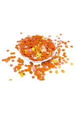 Oranj 8x8 mm Kare Ortadan Delikli Pul Payet 30 Gr (Tülbent, Oya, Havlu Malzemesi)