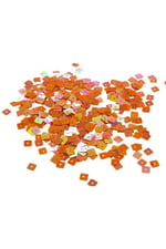 Oranj 8x8 mm Kare Ortadan Delikli Pul Payet 30 Gr (Tülbent, Oya, Havlu Malzemesi)