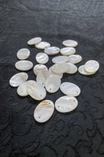 Oval Yandan Çift Delikli 18x25 mm Pul Boncuk Doğal Taş (20 Adet)