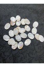 Oval Yandan Çift Delikli 18x25 mm Pul Boncuk Doğal Taş (20 Adet)