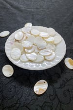 Oval Yandan Çift Delikli 18x25 mm Pul Boncuk Doğal Taş (20 Adet)