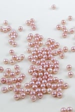 Pembe Cam İnc i6 mm Boncuk Aksesuar Takı Malzemesi (30 Gr 105 Adet)
