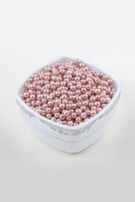 Pembe Cam İnc i6 mm Boncuk Aksesuar Takı Malzemesi (30 Gr 105 Adet)