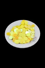 Sarı Janjan 12 mm Yandan Delikli Plastik Pul Payet 30 Gr (Tülbent, Oya, Havlu Malzemesi)