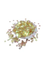 Sarımsı Şeffaf Janjan 7x7 mm Kare Delikli Pul Payet 30 Gr (Tülbent, Oya, Havlu Malzemesi)