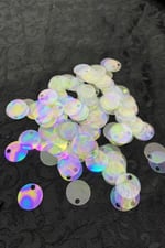 Şeffaf Janjan 20 mm Yandan Delikli Plastik Çanta Pulu Payet 30 Gr (Tülbent, Oya, Havlu Malzemesi)