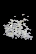 Şeffaf Krem 12 mm Yandan Delikli Plastik Pul Payet 30 Gr (Tülbent, Oya, Havlu Malzemesi)