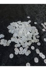 Simli Gümüş 8 mm Ortadan Delikli Pul Payet 25 Gr (Tülbent, Oya, Havlu Malzemesi)