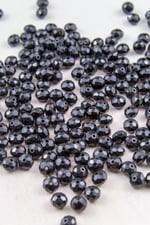Siyah 8 mm Yatsı Boncuk Aksesuar Takı Malzemesi (25 Gram)