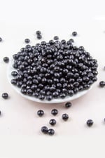 Siyah 8 mm Yatsı Boncuk Aksesuar Takı Malzemesi (25 Gram)