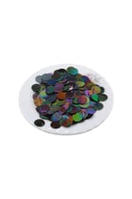 Siyah Janjan 12 mm Yandan Delikli Plastik Pul Payet 30 Gr (Tülbent, Oya, Havlu Malzemesi)