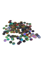 Siyah Janjan 12 mm Yandan Delikli Plastik Pul Payet 30 Gr (Tülbent, Oya, Havlu Malzemesi)