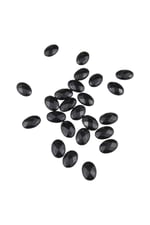Siyah Oval Ekose Kesim Desen İçten Delikli 13x18 mm Boncuk Taş Aksesuar (10 Adet)