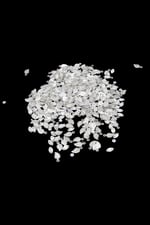 Yandan Delikli 10x6 mm Yaprak Gümüş Pul Payet ( 50 Adet)