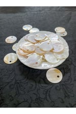 Yuvarlak Yandan Delikli 30 mm Pul Boncuk Doğal Taş (20 Adet)