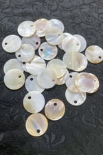 Yuvarlak Yandan Delikli 30 mm Pul Boncuk Doğal Taş (20 Adet)