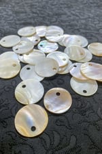 Yuvarlak Yandan Delikli 30 mm Pul Boncuk Doğal Taş (20 Adet)