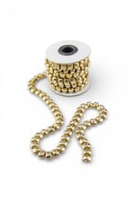 Zincir Aksesuar 12 mm Gold Işıltılı Cam Taşlı Metal Şerit (1 Metre)