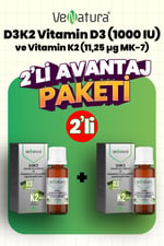 D3K2 Vitamin D3 (1.000IU) Ve Vitamin K2 (11,25MCG MK-7) 2 Adet