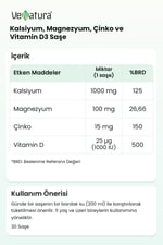 Kalsiyum, Magnezyum, Çinko ve Vitamin D3 Saşe