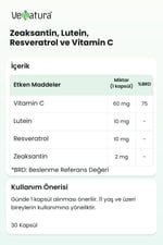 Zeaksantin, Lutein, Resveratrol ve Vitamin C