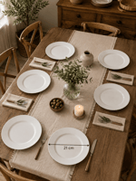  Porselen Bella Beyaz Düz Tabak 21 cm 6 Adet