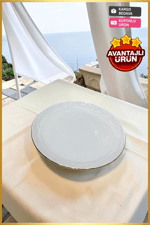 Porland Porselen Altın Yaldız 19 cm Pasta Tabağı 12 Adet