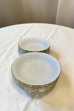 Porland Porselen Altın Yaldız Çukur Yemek Tabağı 20 cm 12 Adet