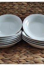Porselen Anadolu Beyazı 6 Adet 16 Cm Çukur Yemek Tabak