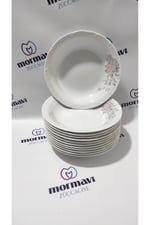 PORSELEN RÜYA 19 CM 12 ADET ÇUKUR YEMEK TABAK