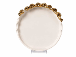 GOLDEN FLAWS DEKORATİF TABAK KREM GOLD 32X32X7 CM
