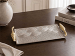 SERRA  GOLD DEKORATİF TEPSİ KÜÇÜK BOY 37x17x6