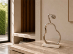 SİLVER MERMER KAİDELİ ARMUT OBJE 15*7*24