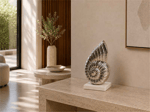 SİLVER MERMER KAİDELİ DENİZ KABUĞU OBJE 13*10*23