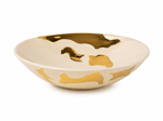 SLOT DEKORATİF TABAK BEJ ALTIN 28X28X8 CM