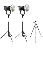 COBAC 200 Stüdyo Işığı (2) + 3 Mt Işık Ayağı (2) + 307 Tripod Işık Seti
