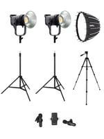 COBAC 300 Stüdyo Işığı (2) + 3 Mt Işık Ayağı (2) + 307 Tripod + V6 Mikrofon Işık Seti