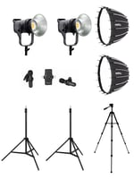 COBAC 300 Stüdyo Işığı (2) + 3 Mt Işık Ayağı (2) + SL90 Softbox (2) + 307 Tripod + V6 Mikrofon Işık Seti