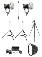 COBAC 300 Stüdyo Işığı (2) + 3 Mt Işık Ayağı (2) + 307 Tripod + SL90 Softbox (2) + HDL60 Işık + M29 Mikrofon Işık Seti