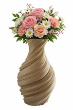 15,5 cm Spiral Tasarım Dekoratif Vazo | Modern 3D Baskı Masa Üstü Vazo