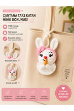 Amigurumi Tavşan Çanta Çalmı | El Yapımı Çanta Süsü | Boyundan Dolamalı Çanta Aksesuarı