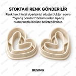 Asimetrik Kalp Kalıbı Seti 2 Parça – Polimer Kil ve Hamur