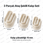 Ataş Şekilli Polimer Kil ve Hamur Kesici Kalıp Seti 3 Farklı Boy