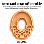 Çiçek Desenli Oval Polimer Kil Kalıbı