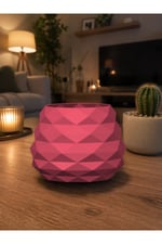 Geometrik Mini Kaktüs Saksısı | Dekoratif Masa Üstü Saksı | 3D Baskı