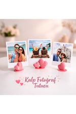 Kalp Fotoğraf Tutucu – Romantik Masaüstü Dekor, Sevgiliye Özel Hediye