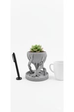 Modern Tasarım 3D Yazıcı Üretimi Minimalist Dekoratif Saksı – 10 cm PLA