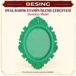 Oval Barok Etamin İşleme Çerçevesi – Desteksiz 15*9 cm 